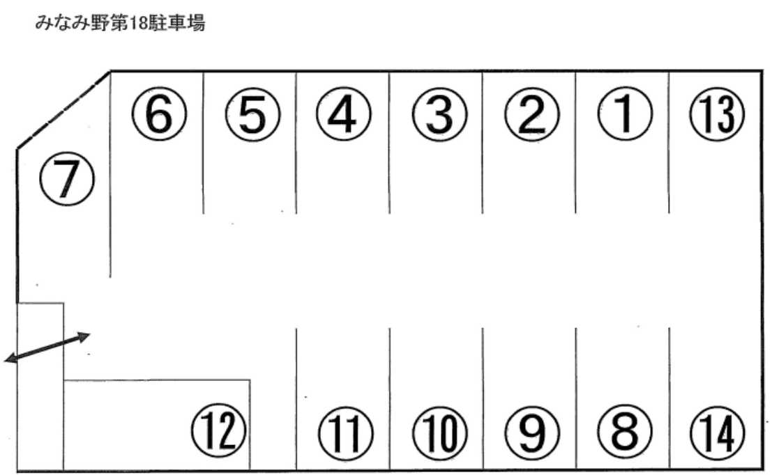 みなみ野第19駐車場の駐車配置図