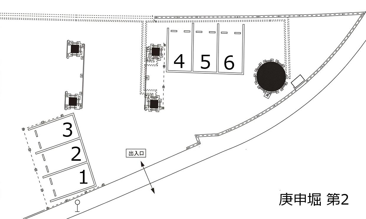 【TD】庚申掘第2駐車場の駐車配置図