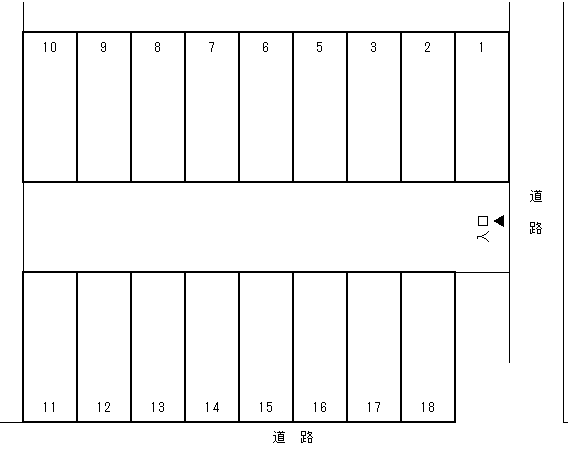 三俣町山下貸駐車場の駐車配置図