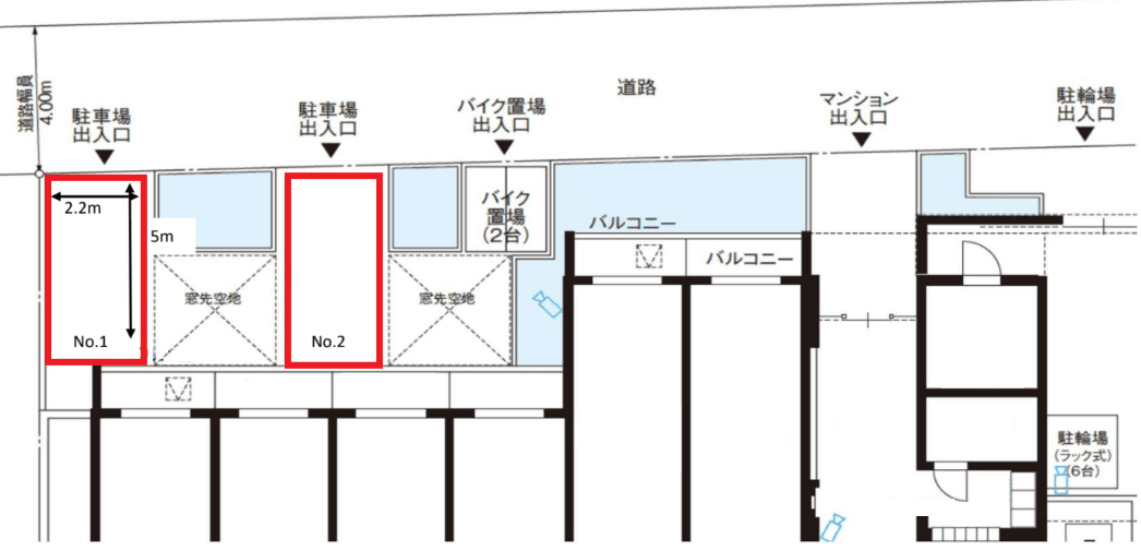 ブライズ世田谷桜の駐車配置図