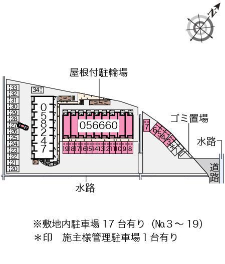 クレイノＦＬＯＲＡ　宇美(56660)の駐車配置図
