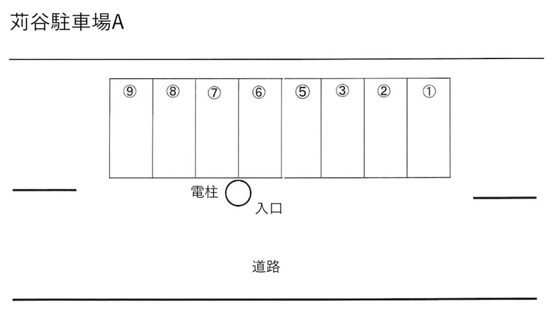 苅谷駐車場Aの駐車配置図