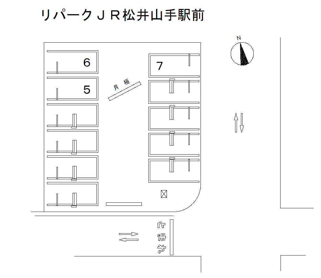 ＪＲ松井山手駅前の駐車配置図