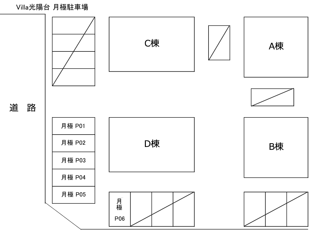 Villa光陽台 月極駐車場の駐車配置図