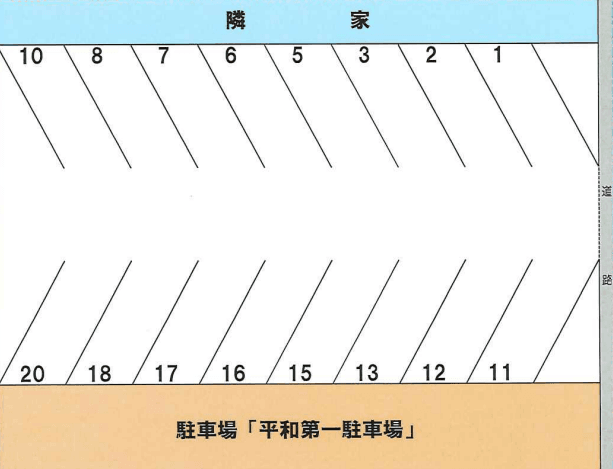 清水駐車場の駐車配置図