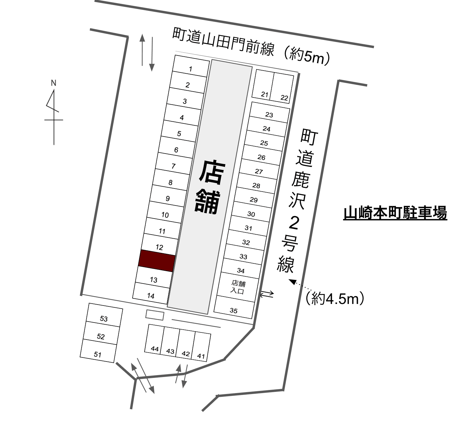 山崎本町駐車場の駐車配置図