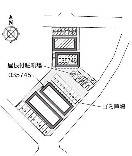 パームヒルズＢ(35746)の駐車配置図