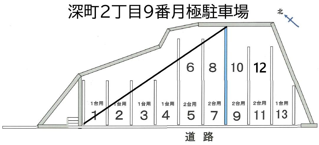深町2丁目平田駐車場の駐車配置図