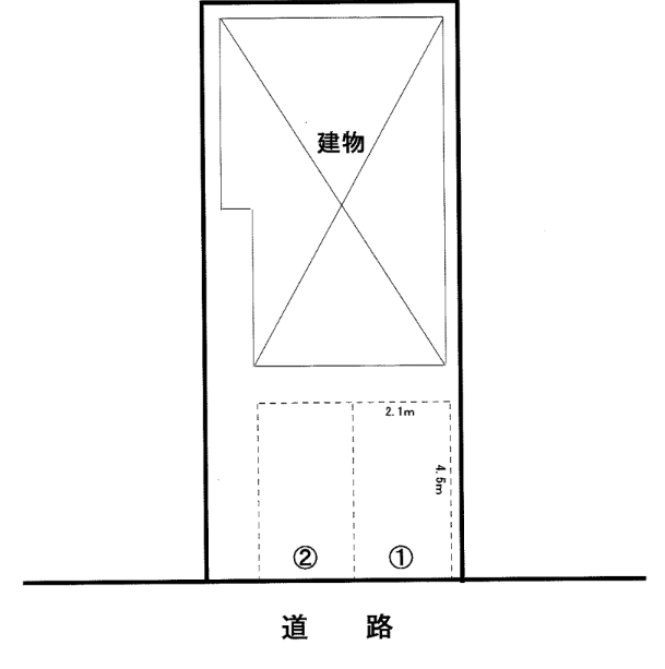 コーポアライ駐車場の駐車配置図