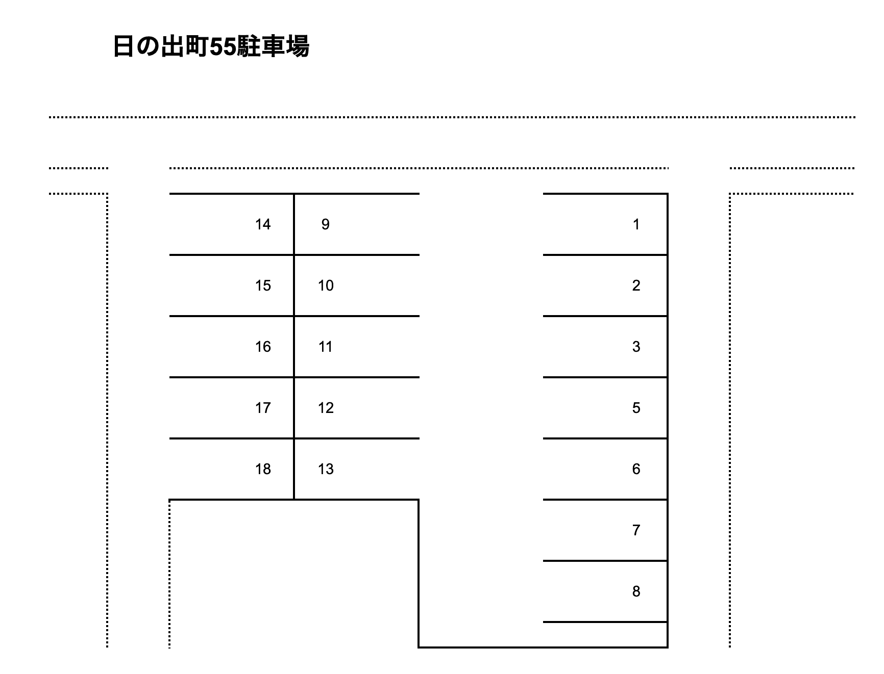 日の出町55駐車場の駐車配置図