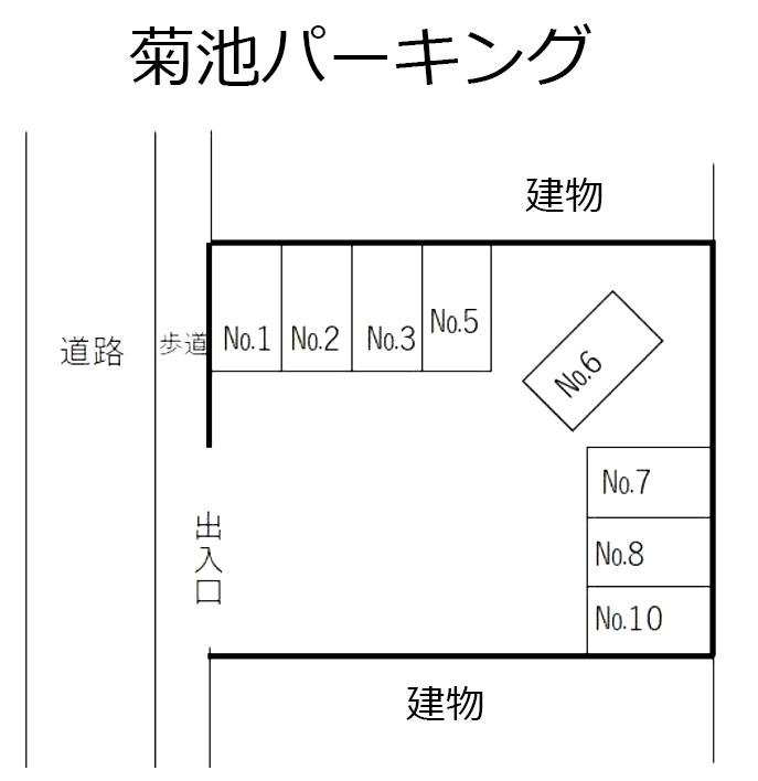 菊池パーキングの駐車配置図