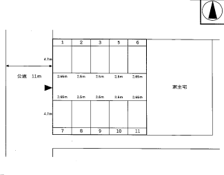 中央林間西６丁目第１駐車場の駐車配置図