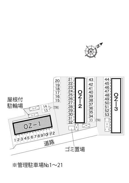 ＯＺ－１(9831)の駐車配置図
