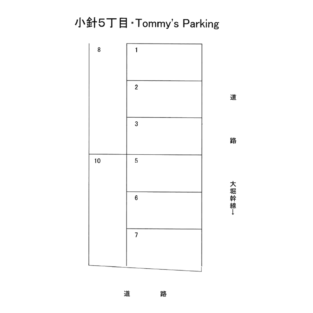 Ｔｏｍｍｙ’ｓ　Ｐａｒｋｉｎｇの駐車配置図