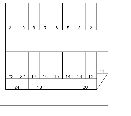 坂巻Ａ駐車場の駐車配置図
