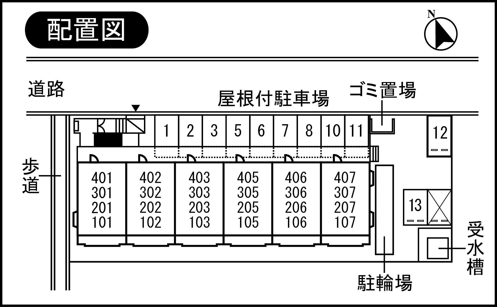 エクセレント日吉駐車場の駐車配置図