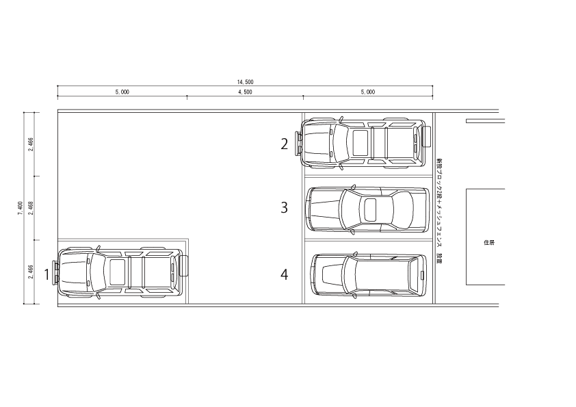 P.M Village Parkingの駐車配置図