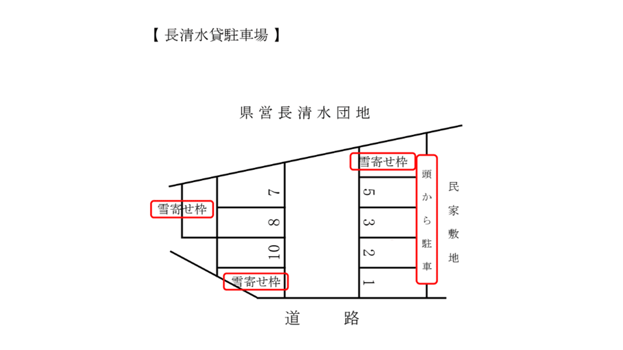 長清水1丁目月極駐車場の駐車配置図