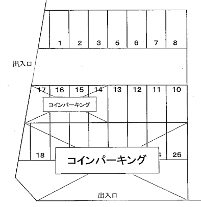 アイビース豊里モータープールの駐車配置図
