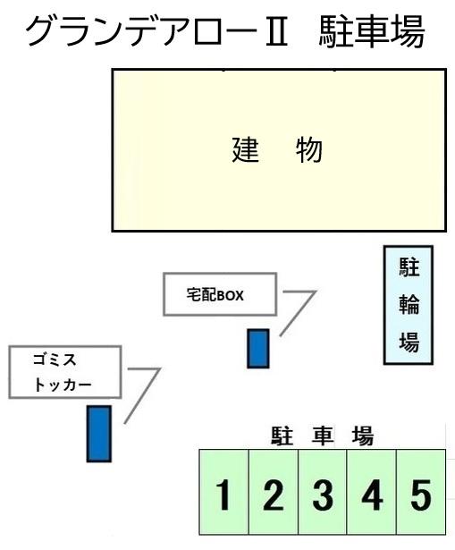 グランデアローⅡ　駐車場の駐車配置図