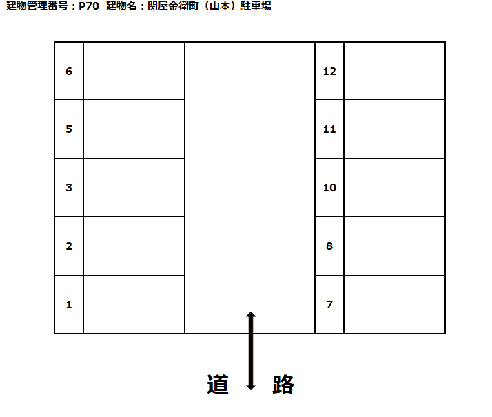 関屋金衛町（山本）駐車場の駐車配置図