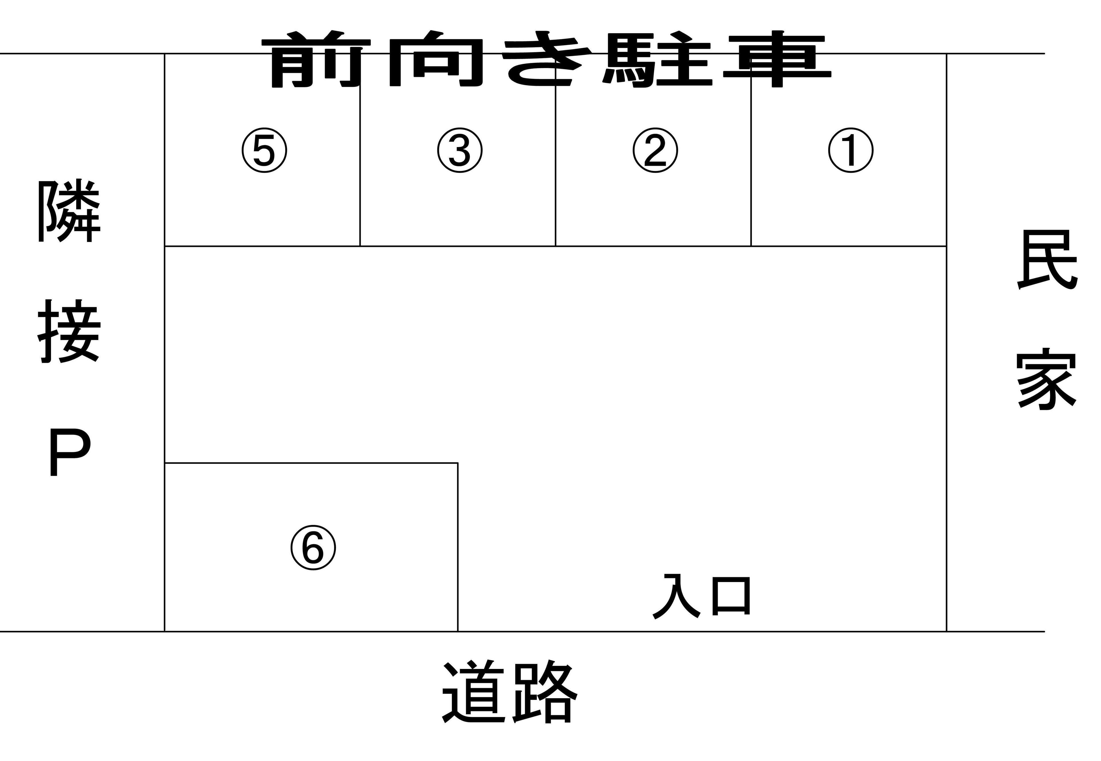 東大沢第１駐車場の駐車配置図