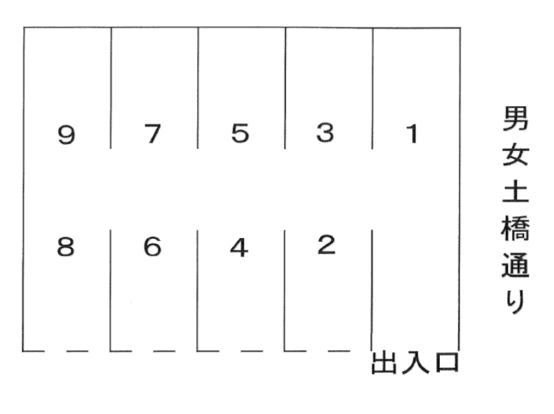 野崎第１駐車場の駐車配置図
