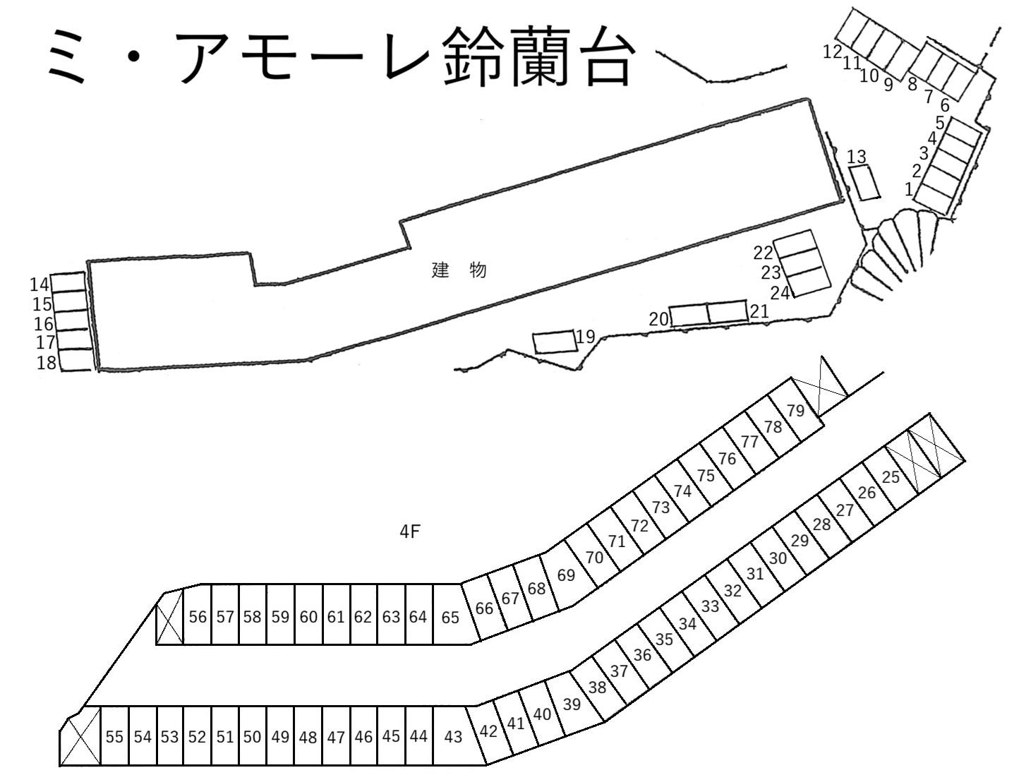 グランディアミ・アモーレ鈴蘭台の駐車配置図