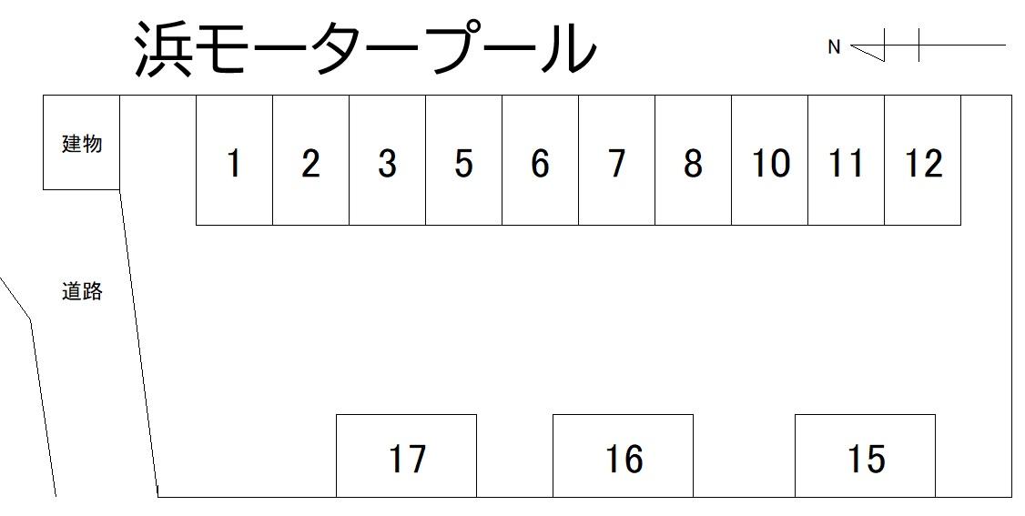 浜モータープールの駐車配置図