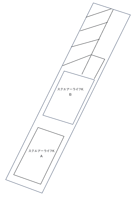 スクエアーライフＫ　Ａ・Ｂの駐車配置図