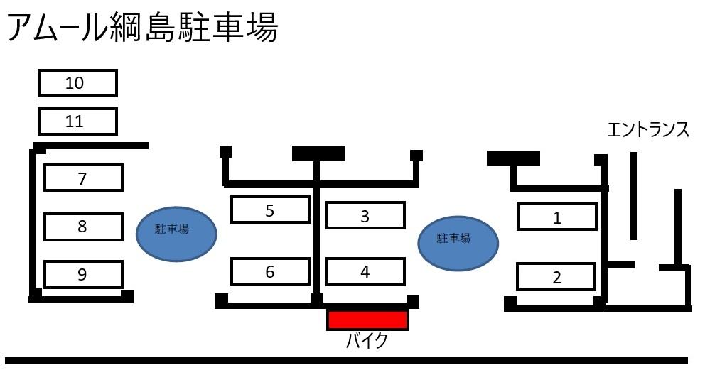 アムール綱島駐車場の駐車配置図