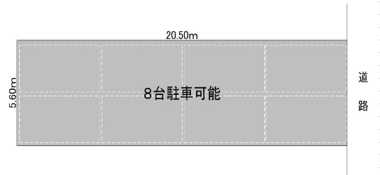 中央1丁目・油谷一括月極駐車場の駐車配置図