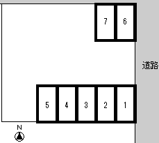上町二丁目パーキングの駐車配置図