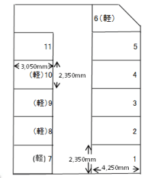末広町2丁目　寿ガレージの駐車配置図