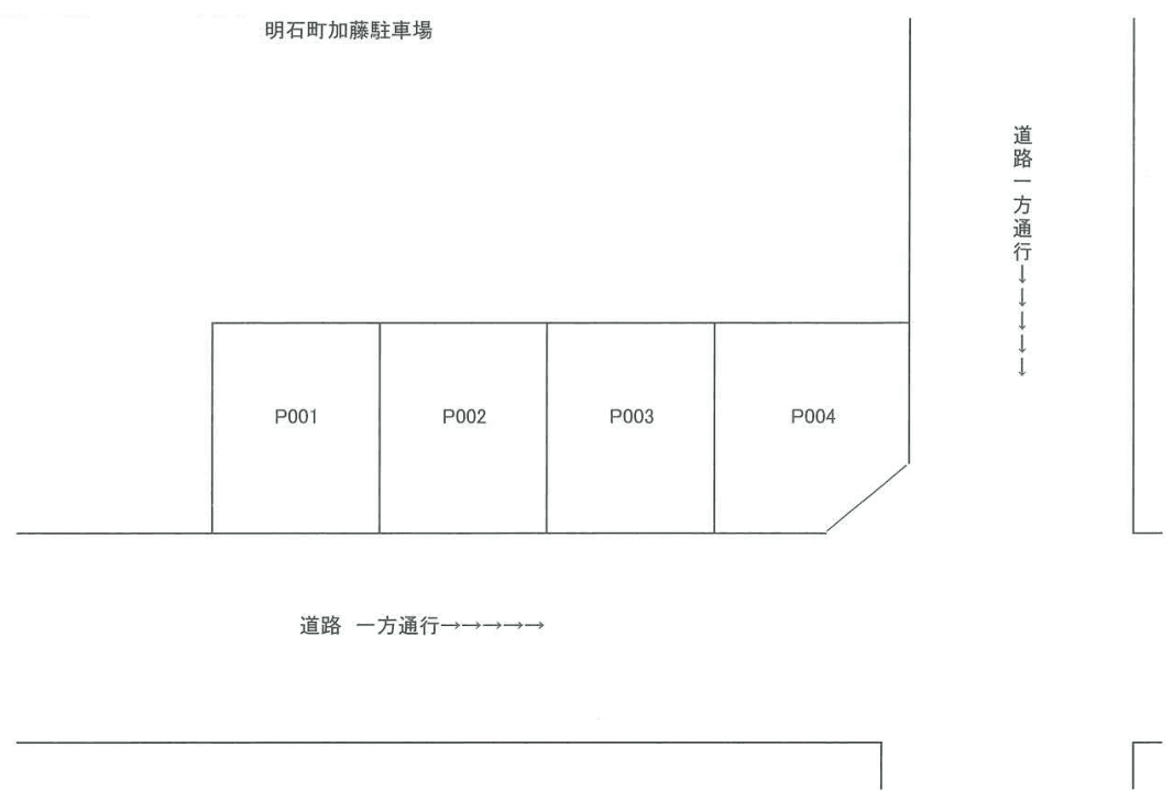 明石町加藤駐車場の駐車配置図
