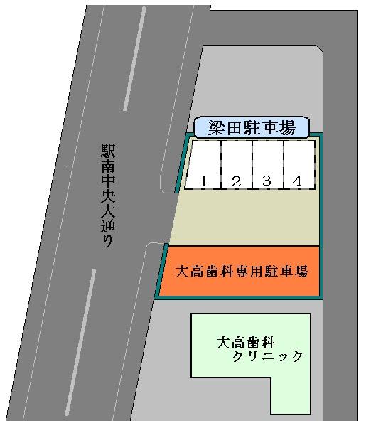 梁田駐車場の駐車配置図
