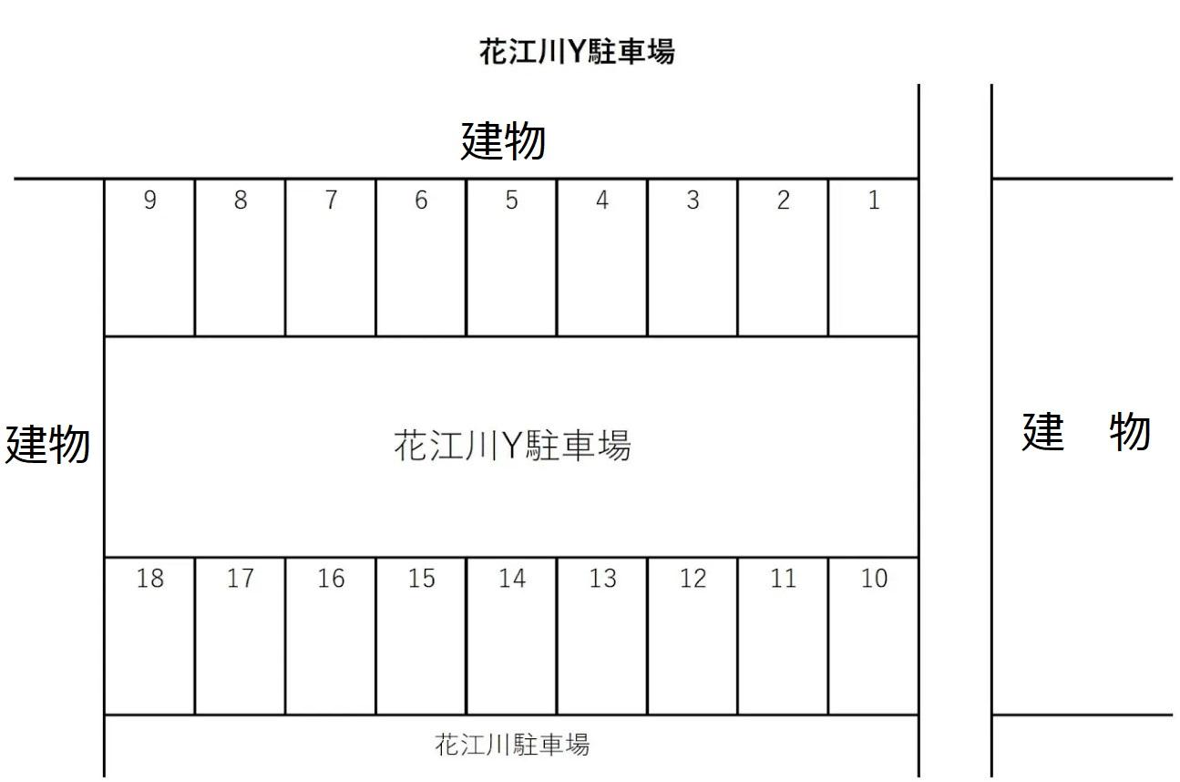 花江川Y駐車場の駐車配置図