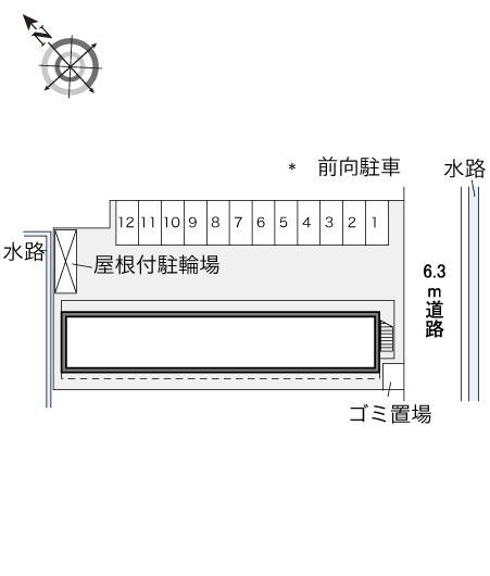 松前２(18326)の駐車配置図