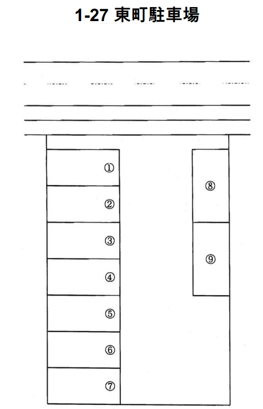 1-27東町駐車場の駐車配置図