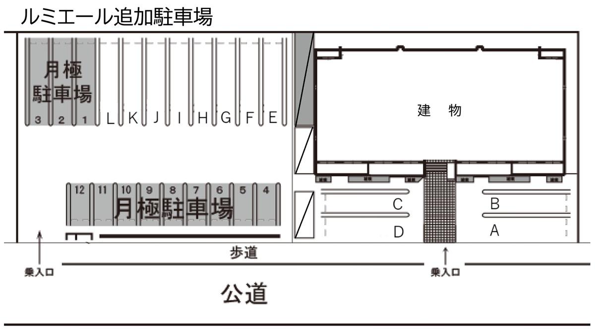 ルミエール追加駐車場の駐車配置図