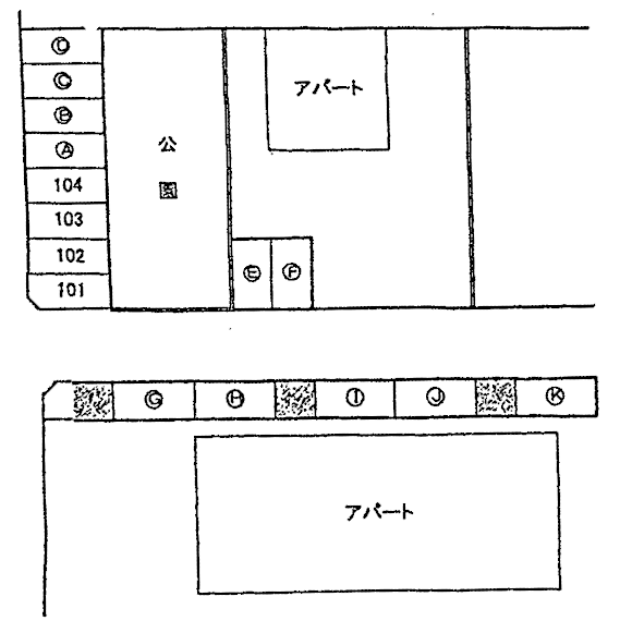 大豊Ａ　駐車場の駐車配置図