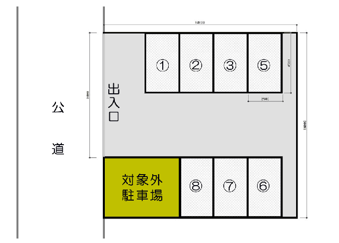 神社前駐車場の駐車配置図