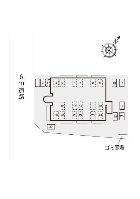 エレガンスつくば(15866)の駐車配置図