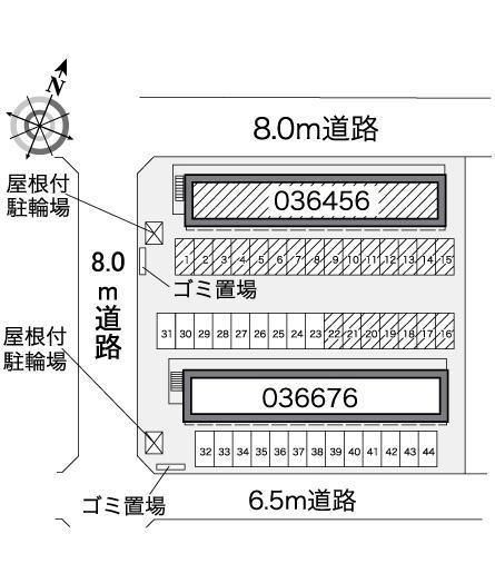ハッピードエルＡ(36456)の駐車配置図
