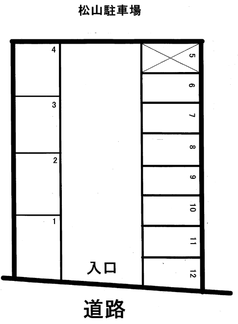 松山駐車場の駐車配置図