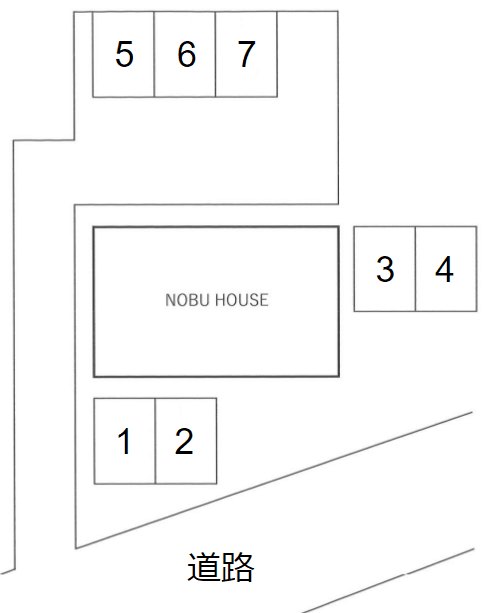 NOBU　HOUSEの駐車配置図