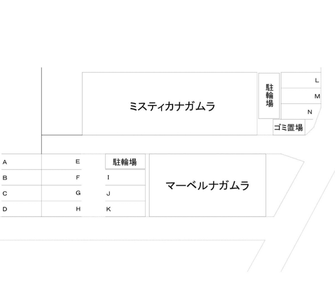 ミスティカナガムラの駐車配置図