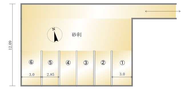 時任町20番【О】駐車場の駐車配置図