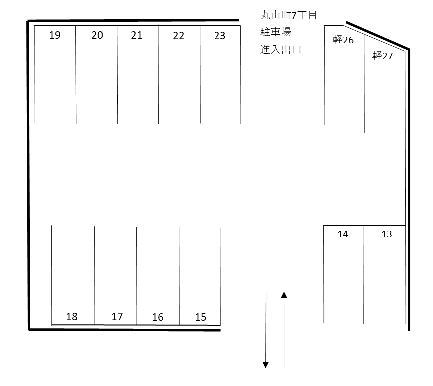 丸山町7丁目第2駐車場の駐車配置図