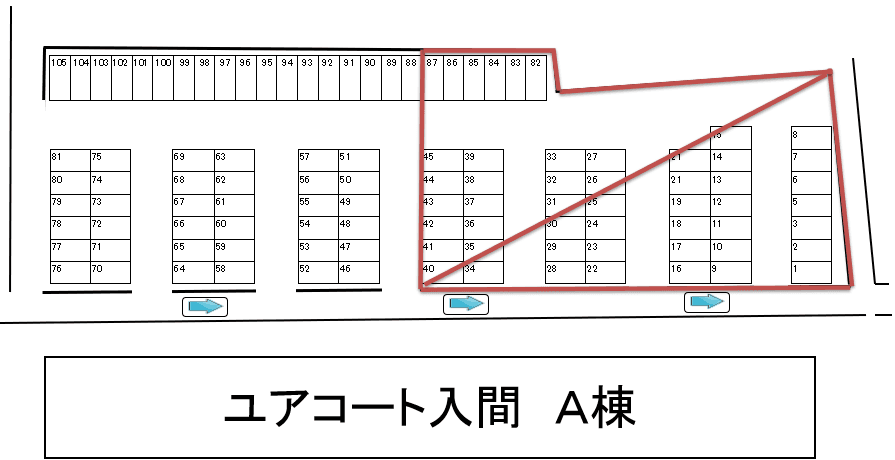 所沢第１５６Ｐの駐車配置図